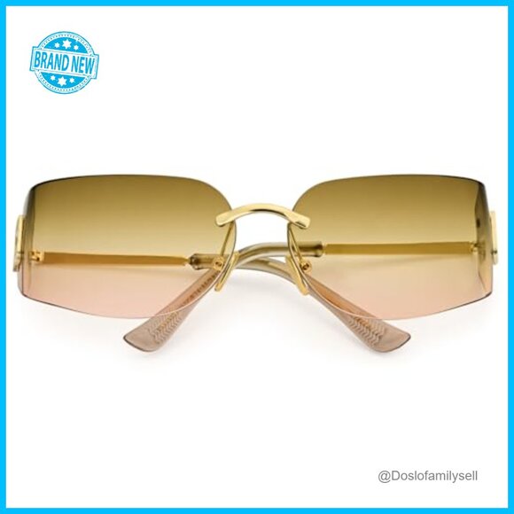 Y2K Retro Frameless Wrap Around Sunglasses UV400 Protection Trendy Shield main image 4